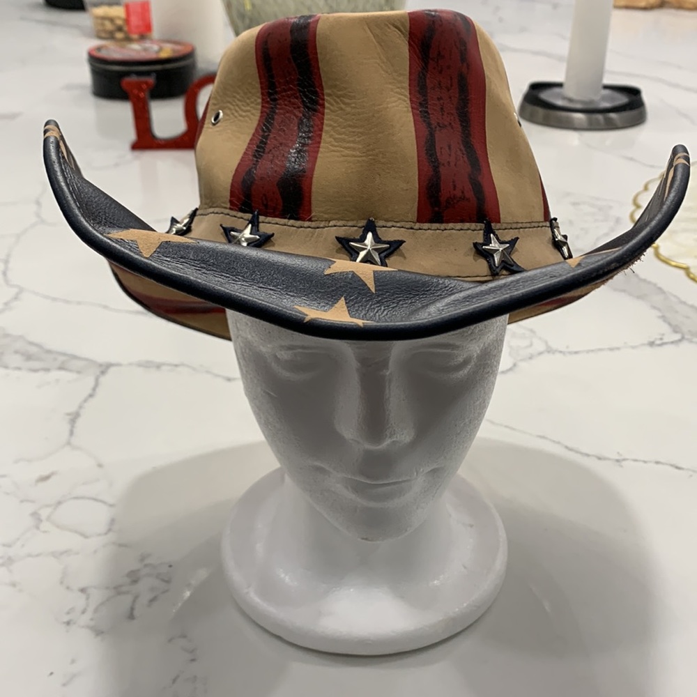 Genuine Bullhide‎ U. S. Flag Hat. Size M - Picture 4 of 16